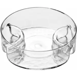 image of Premier Housewares 3 Section Curved Sided Glass Serving Dish