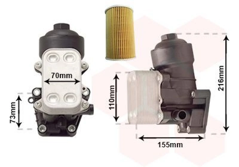 Image of VAN WEZEL Engine oil cooler VAN WEZEL 58013721
