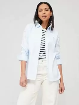 Image of Tommy Hilfiger Heritage Regular Fit Shirt - Blue Size 12, Women