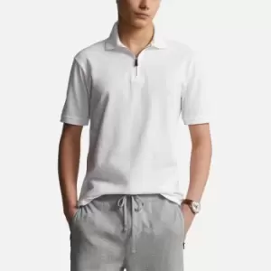 Image of Polo Ralph Lauren Mens Custom Slim Fit Stretch Mesh Zip Polo Shirt - White - M