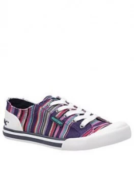 Image of Rocket Dog Jazzin Canvas Aloe Plimsoll - Navy/Multi, Navy, Size 7, Women