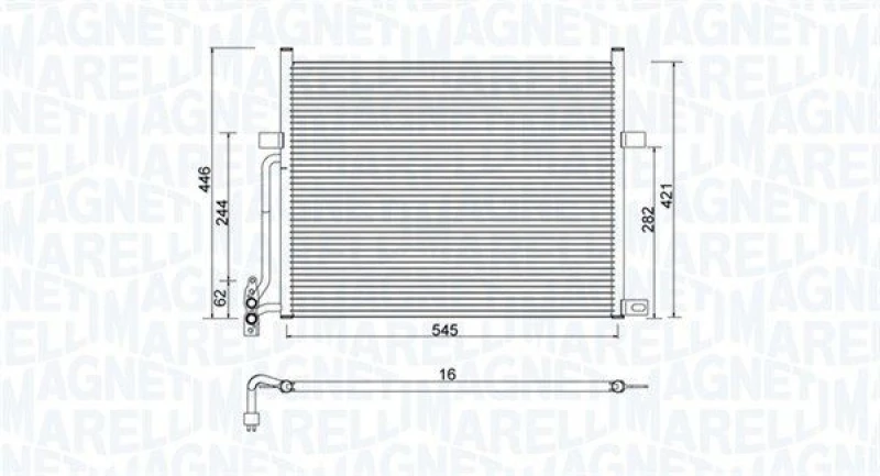 Image of MAGNETI MARELLI Air conditioning condenser MAGNETI MARELLI 350203776000