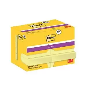 Image of Post-it Super Sticky Notes 47.6x47.6 90 Sheets Canary Yellow 84 FREE