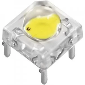 Image of LED wired Amber Rectangular 7.6 x 7.6 mm