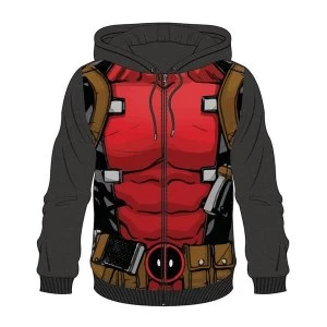 Image of Deadpool - Sublimation Mens Large Full Length Zipper Hoodie - Multi-colour