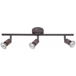 Image of Fayetteville 3 Light Ceiling Spotlight Bar Rust Metal GU10 3x50W - Merano