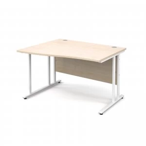 image of Maestro 25 WL Left Hand Wave Desk 1200mm - White Cantilever Frame map