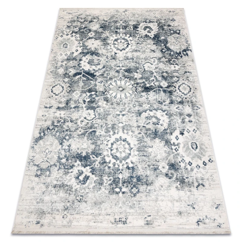 Image of RugsX Distin 0822A Navy Blue / Blue / White Modern Carpet - Rosette, Vintage 160X230 Cm