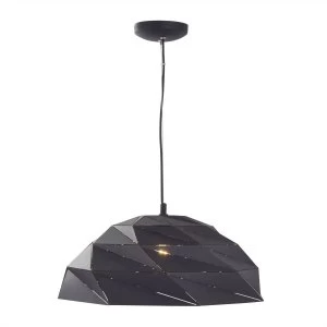 image of 1 Light Dome Pendant Sanded Black, E27