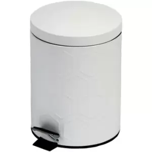 Image of Hex Stainless Steel 5L Bathroom Bin - White - White