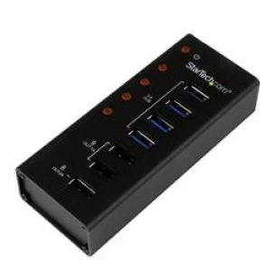 image of StarTech.com 4 Port USB 3.0 Hub plus 3 Dedicated USB Charging Ports (2 x 1A & 1 x 2A)