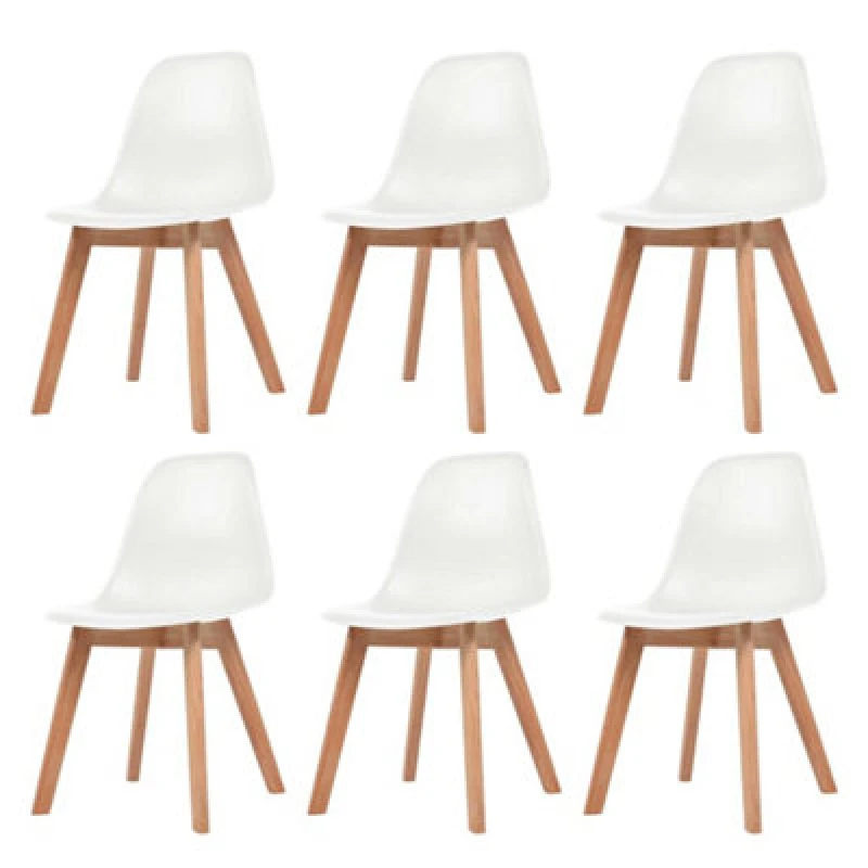 Image of VIDAXL Dining Chairs 6 pcs White Plastic Vidaxl 244773