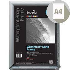 Image of Waterproof A4 W350xD260xH21mm Snapframe PVC Anti Glare Rubber Seal Cover Includes Screw Kit Silver