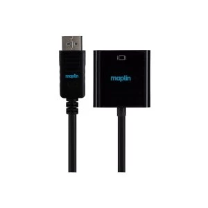 image of Maplin Premium Displayport to VGA Female Connector Port Cable 0.23m