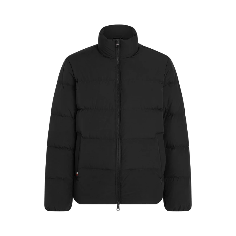 Image of Tommy Hilfiger Mens Recycled Polyester Short Puffer Jacket Black male L
