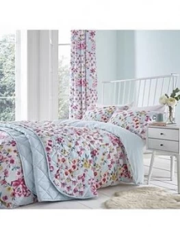 image of Catherine Lansfield Flower Patchwork Duvet Cover Set