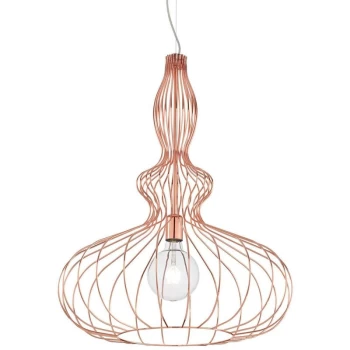 image of Ideal Lux Lighting - Ideal Lux Clarissa - 1 Light Ceiling Pendant Copper, E27