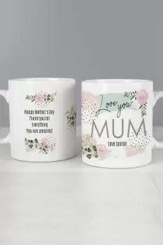 Image of Personalised Abstract Rose Mug - Ceramic