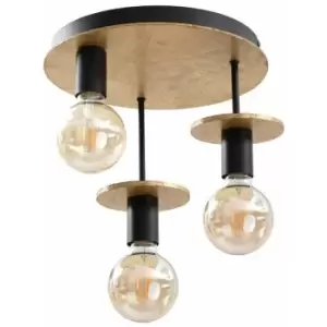 Keter Saturn Multi Arm Semi Flush Ceiling Light Gold, 30cm, 3x E27