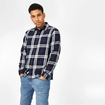 image of Jack Wills Langworth Flannel Check Shirt - Navy/White