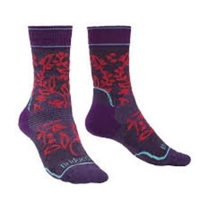 Image of Bridgedale HIKE Midweight Merino Performance Pattern Womens - Large Purple / Pink