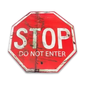 Image of Geko Vintage Metal Sign - Stop, Do Not Enter Sign