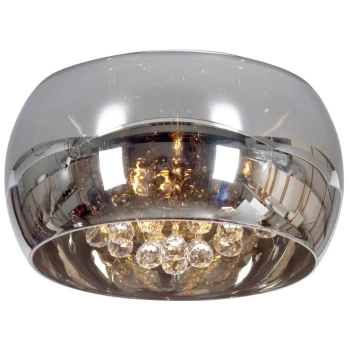 image of Snow Glass & Crystal Ceiling Light Chrome