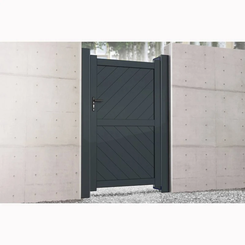 Image of Ready Made Gates Pedestrian Gate 1000x1600mm Black - Diagonal Solid Infill & Flat Top Black Unisex