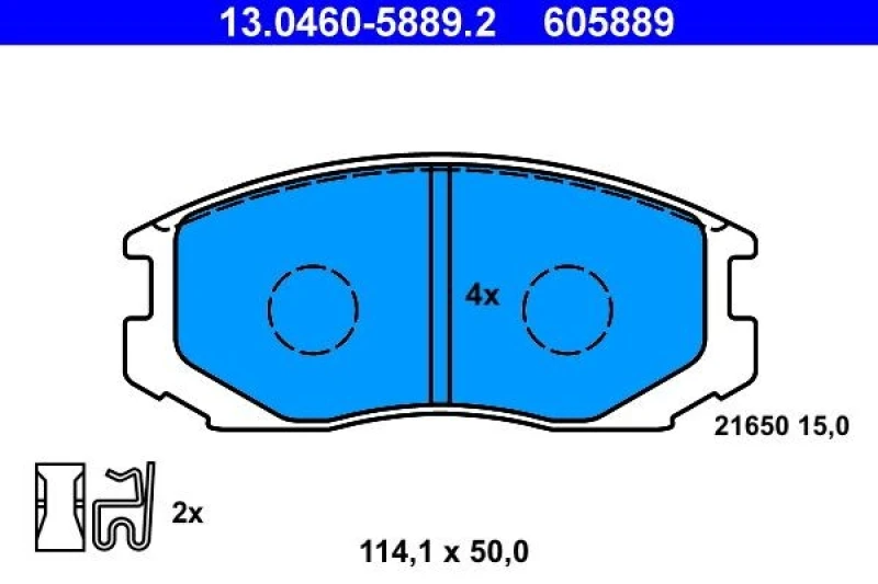 Image of ATE 13.0460-5889.2 Brake pad set with acoustic wear warning Brake Pad Set,disc brake (402)