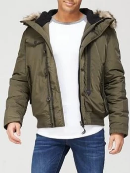 Image of Superdry Chinook Rescue Bomber Jacket - Olive Size 2XL, Men