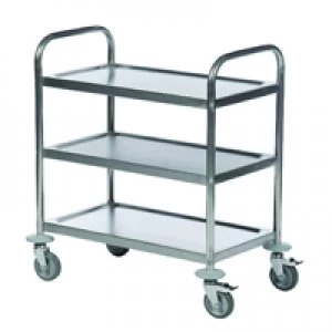 image of Slingsby Economy Stainless Steel 3-Shelf Trolley 375609