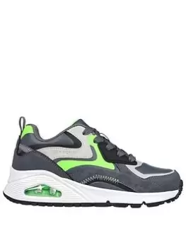Image of Skechers Uno Gen1 Lace Up Trainer, Grey, Size 3 Older
