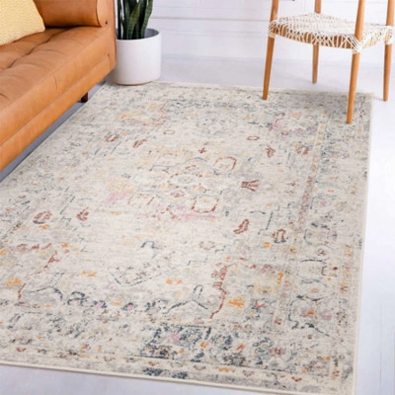 Image of LORD OF RUGS Lord Of Rugs - Flores Laleh FR08 Traditional Classic Bordered Persian Floral Vintage Rug in Multi X-Large 200x290cm (6'7'x9'6') FLRE2002