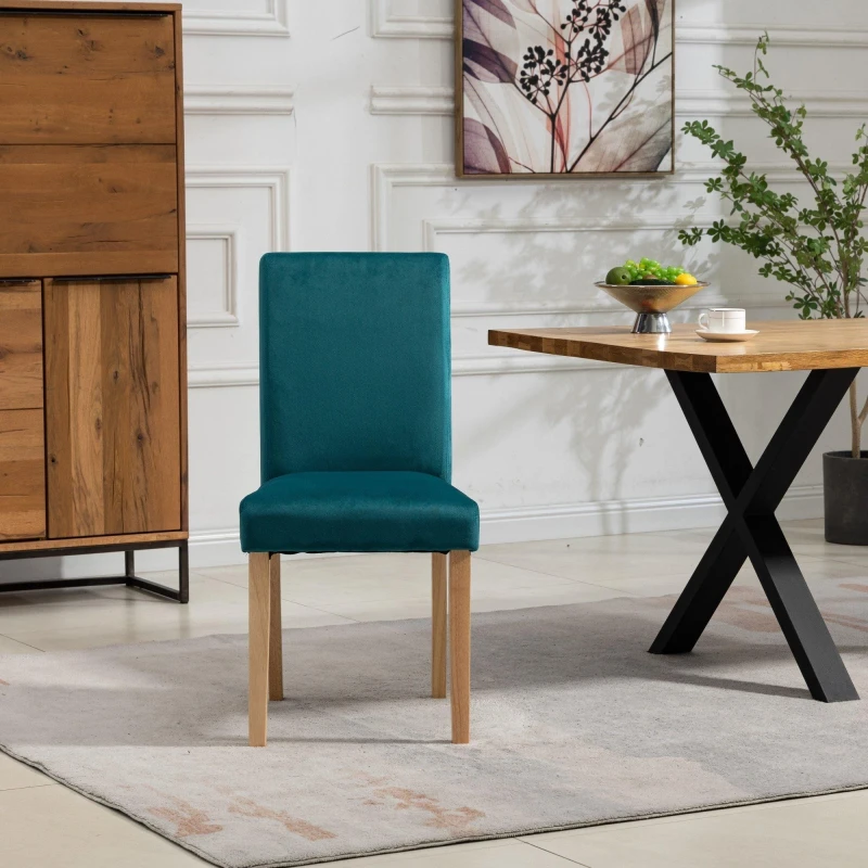 Image of Artemis Home Maiolo Velvet Dining Chairs - Set of 2 in Teal Teal Unisex