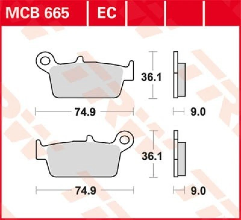 Image of TRW MCB665EC Brake pad set Brake Pad Set,disc brake (402)
