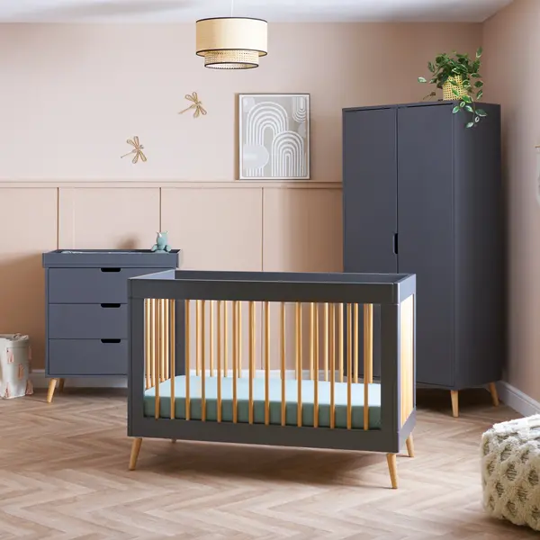 image of Obaby Maya Mini 3 Piece Room Set Slate