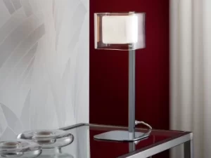 Image of Cube Table Lamp Chrome Glass, G9