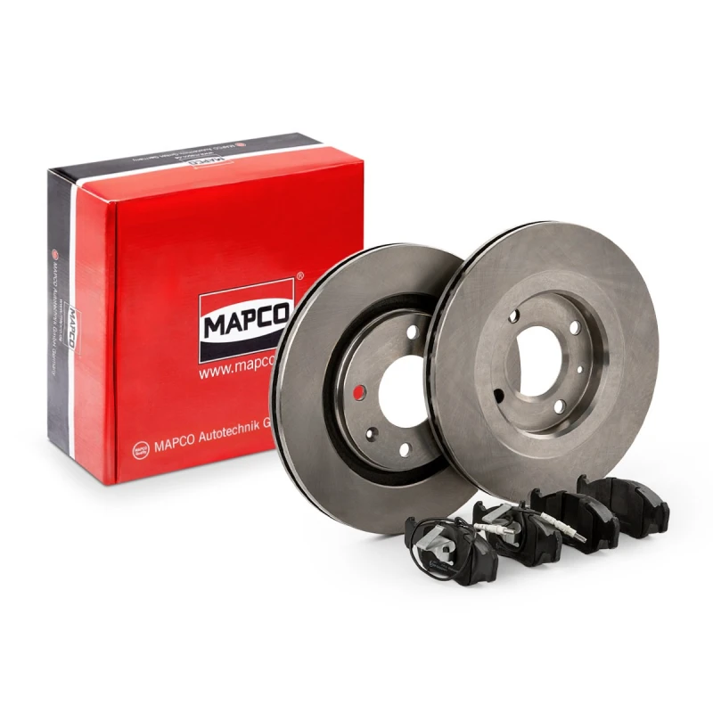 Image of MAPCO 47451 Brake disc and pads set Front Axle, Brake Disc Type: Vented, incl. wear warning contact Brake Set,disc brakes (3405)