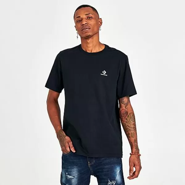 Image of Converse Gender Free Star Chevron T-Shirt - Black Size XS, Women