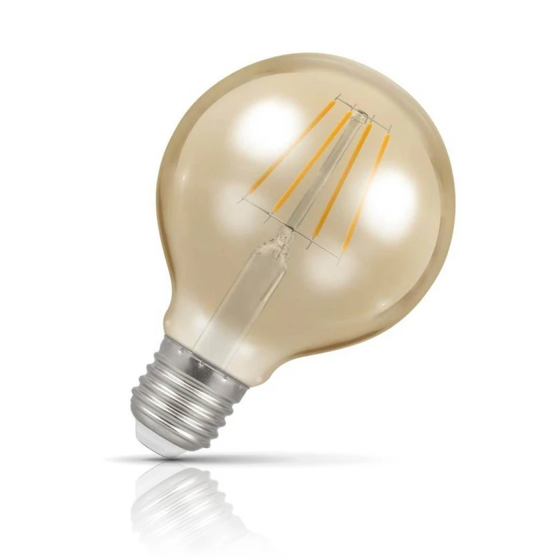 Image of Crompton Lamps LED G80 Globe 4.5W E27 Dimmable Filament Extra Warm White Antique Bronze (35W Eqv)