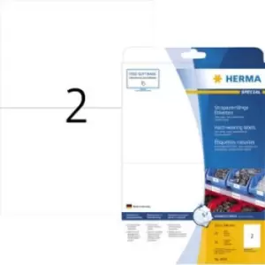 Image of Herma 4693 Labels (A4) 210 x 148mm Polyester film White 50 pc(s) Extra strong Label film