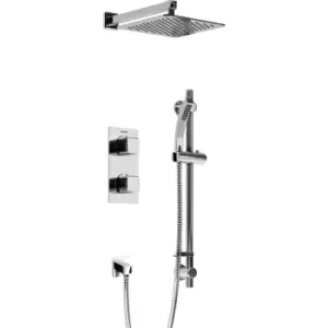 image of Bristan Cobalt Thermostatic Concealed Diverter Mixer Shower With Riser Kit in Chrome Brass