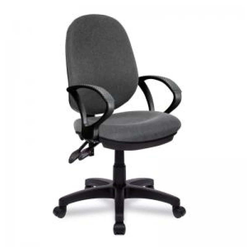 Image of Java Nautilus Designs Java 300 Medium Back Synchronous Triple Lever Fabric Operator Office Chair With Fixed Arms Grey - BCF/P606/GY/A BCF/P606/GY/A