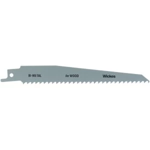 Image of Wickes Reciprocating Saw Blades for Wood 150mm Pack 3