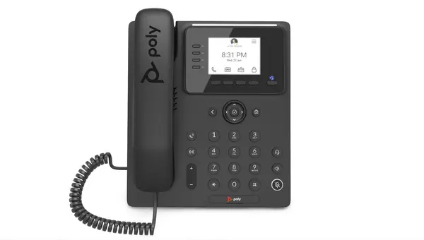 image of POLY CCX 350 Power over Ethernet VoIP Phone for Microsoft Teams No PSU