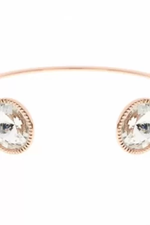 image of Ted Baker Ladies Rose Gold Plated Revenna Double Rivoli Crystal Ultra Fine Cuff TBJ1158-24-02