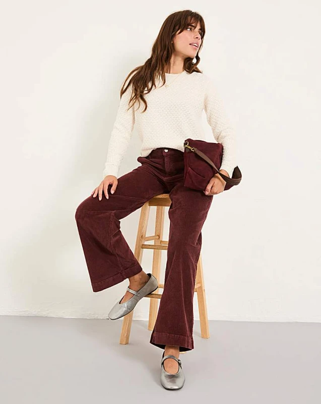 Image of FatFace Fatface Kendall Wide Leg Cord Trouser Brown - FatFace - Size: 14 Brown Female 14 GQ88603