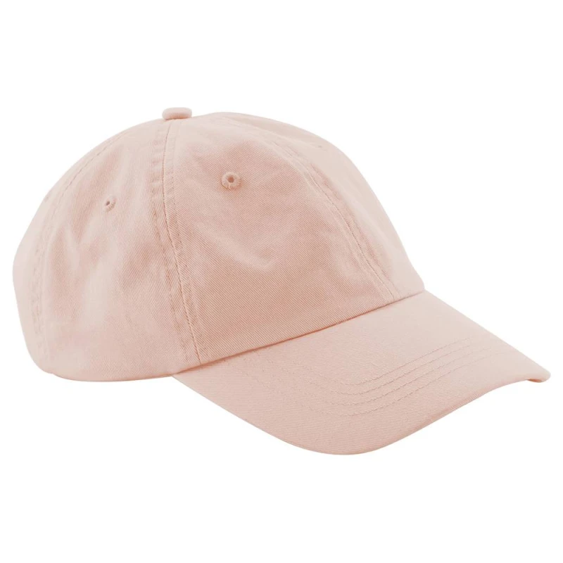 Image of Beechfield Low Profile Baseball Cap in Peach Peach Unisex One Size