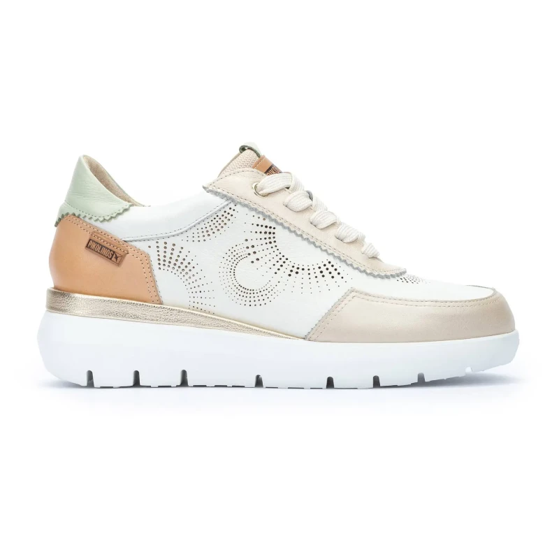 Image of Pikolinos Rueda W2A-6553 Leather Womens Comfort Trainers - White - Size:UK 4-4.5