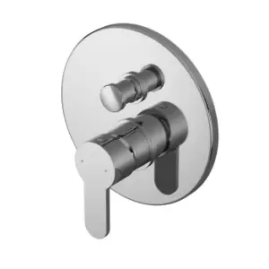 image of Nuie Round Manual Shower Valve With Diverter - Chrome